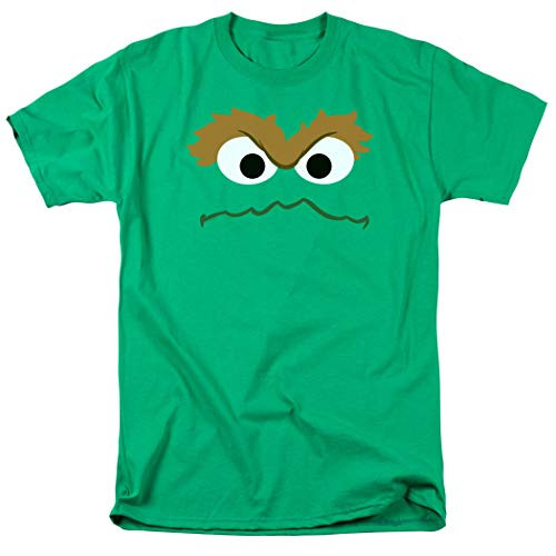 Sesame Street Oscar The Grouch Face T Shirt and Stickers -Large- Sesame Street Oscar The Grouch Face T Shirt and Stickers -Large-