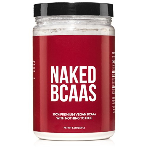 Naked BCAAs Amino Acids Powder - 100 Servings - Vegan Unflavored Branched Chain Amino Acids 500 Grams | 100 percent Pure 2-1-1 Formula - Instantized All Natural BCAA Powder Supplement to Increase Gains
