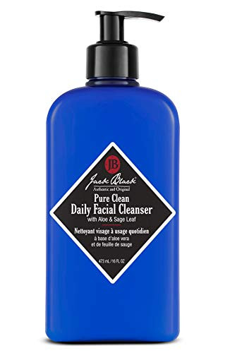 Jack Black - Pure Clean Daily Facial Cleanser- 3- 6 and 16 fl oz  2-in-1 Facial Cleanser and Toner- Removes Dirt and Oil- PureScience Formula- Certified Organic Ingredients- Aloe and Sage Leaf