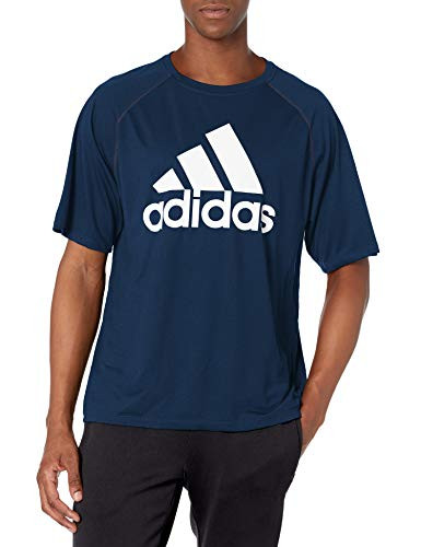 adidas mens Short Sleeve Clima Tee Collegiate Navy/White X-Large