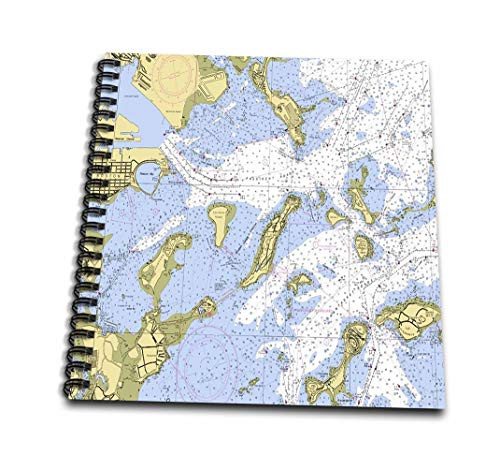 3dRose Print of Boston Harbor Nautical Chart-Memory Book- 12-inch -db_204856_2-