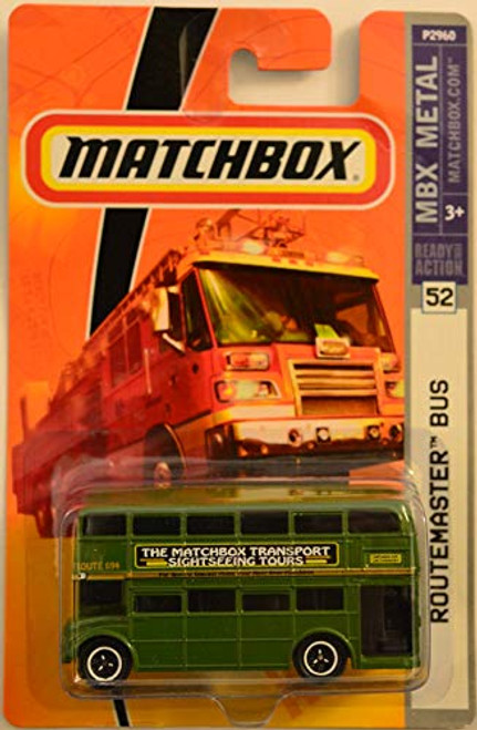 Matchbox Routemaster Bus Green 52 2009 Ready for Action Series 1-64 Scale Collectible Die Cast Model Car