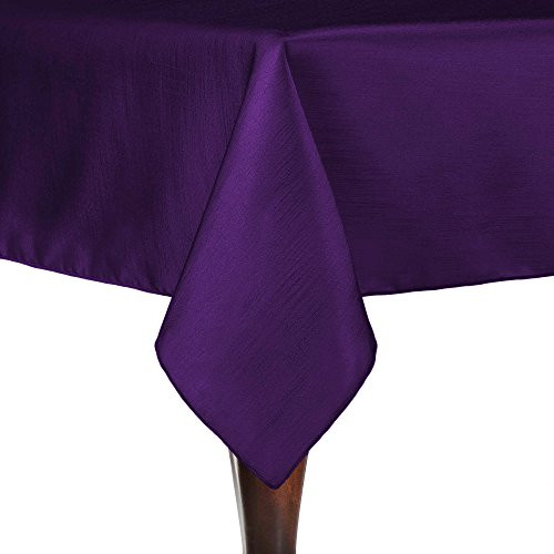 Ultimate Textile Reversible Shantung Satin - Majestic 48 x 52-Inch Rectangular Tablecloth Purple