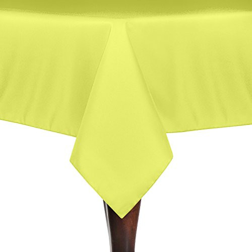 Ultimate Textile 54 x 54-Inch Square Polyester Linen Tablecloth Lemon Yellow