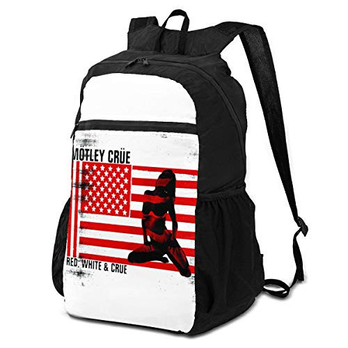 Motley Crue Red- White- Crue Backpack Casual Sports School Bag Travel Hiking Daypack for Unisex