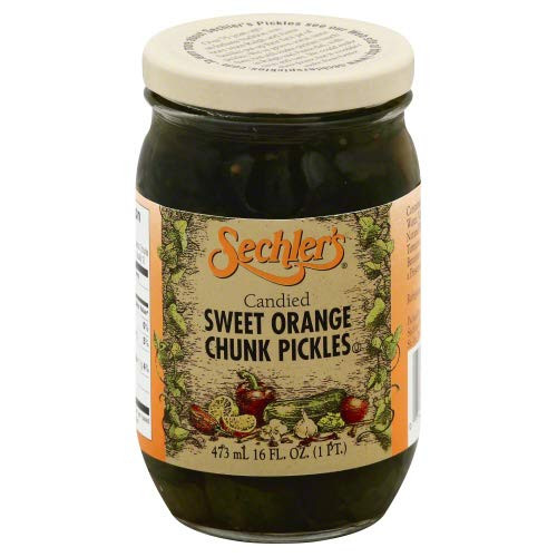 Sechler's  Pickle Candied Sweet Orange Chunks - 16 OZ -Pack of 2-