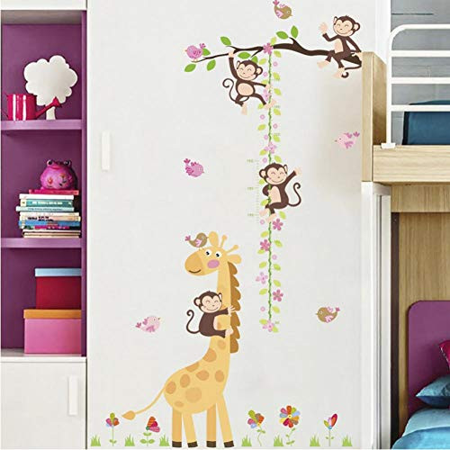 Fangminglei Cartoon Animals Monkey Giraffe Bird Flowers Height Measure Wall Sticker Kids Rooms Growth Chart Nursery Room Decor Wall Art 30X90Cm Fangminglei Cartoon Animals Monkey Giraffe Bird Flowers Height Measure Wall Sticker Kids Rooms Growth Chart Nursery Room Decor Wall Art 30X90Cm