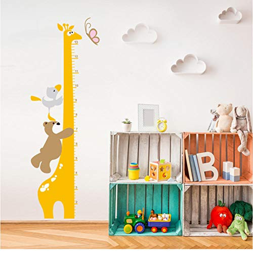Fangminglei Cartoon Giraffe Bear Animal Height Measurement Wall Sticker Home Decor DIY Chart Ruler Decoration for Kids Room Decal Wall Art