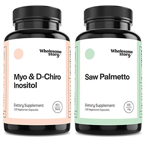 Myo  and  D-Chiro Inositol Plus Saw Palmetto | Hormone Balance- Healthy Ovarian Function- Fertility and Hair Support | Vegan Friendly