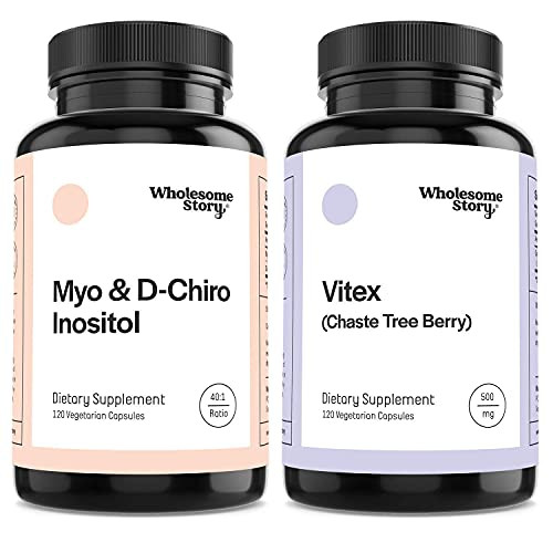 Myo  and  D-Chiro Inositol Plus Vitex | Hormone Balance- Healthy Ovarian Function  and  Fertility Support | Vegan Friendly