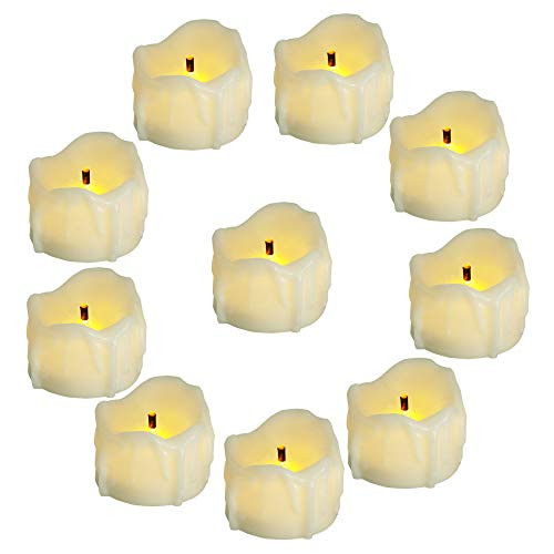 Flameless Candles Realistic LED Tea Lights Battery Operated Candles Bright Flickering Tealight Candles LED Votive Candles Fake Candles Decorative Candles, Unscented, Batteries Included (12 Pack)