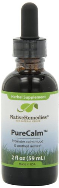 Native Remedies PureCalm - All Natural Herbal Supplement Promotes Feelings of Calm During Times of Pressure- Stress or Nervous Tension - 59mL Native Remedies PureCalm - All Natural Herbal Supplement Promotes Feelings of Calm During Times of Pressure- Stress or Nervous Tension - 59mL