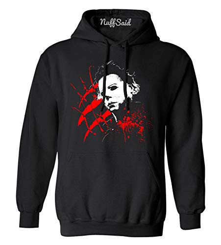 NuffSaid Halloween Michael Myers 80's Classic Slasher Horror Film Sweatshirt - Graphic Hoodie -Medium- Black-