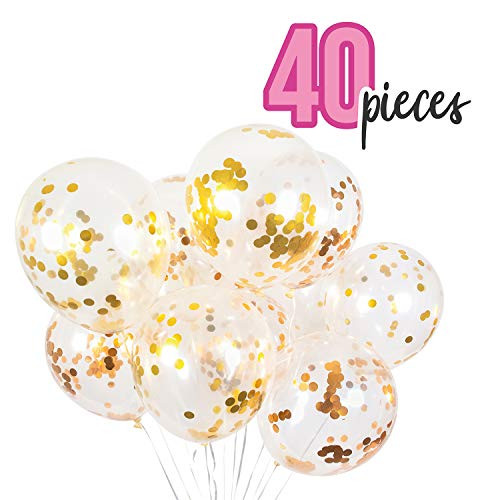 40PCS Gold Confetti Balloons & Rose Gold Confetti Balloons for Birthday Parties, Wedding Decorations, Anniversaries, Bachelorette Parties, Bridal Shower, Graduations, Baby Shower Party. 40PCS Gold Confetti Balloons & Rose Gold Confetti Balloons for Birthday Parties, Wedding Decorations, Anniversaries, Bachelorette Parties, Bridal Shower, Graduations, Baby Shower Party.