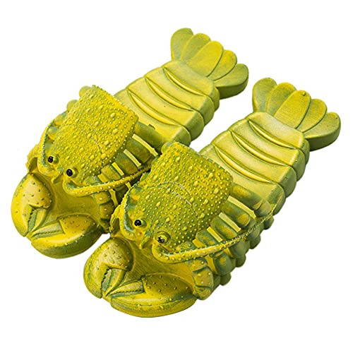 JOYEAR Women Men Lobster Slippers Couple Summer Beach Slipper Bath Sandals Pool Beach Shower Shoes Green