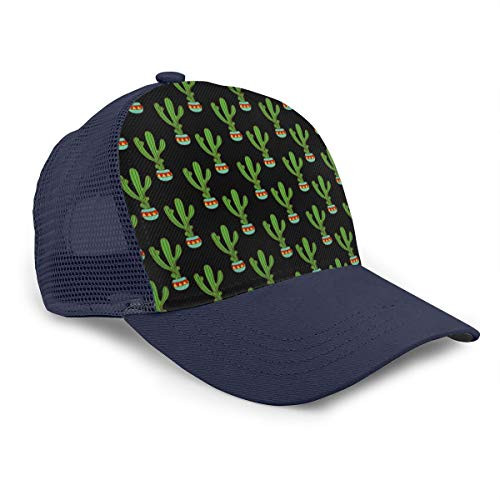 YongColer Mesh Back Trucker Hat - Adjustable Snapback Baseball Cap for Men  and  Women - Mexican Cactus