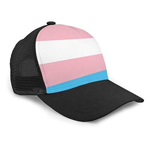 YongColer Mesh Back Trucker Hat - Adjustable Snapback Baseball Cap for Men  and  Women - Transgender Pride Flag LGBT Pride