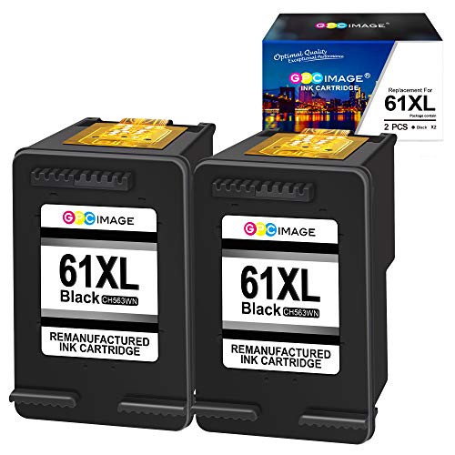 GPC Image Remanufactured Ink Cartridge Replacement for HP Ink Cartridge 61 61XL Ink to use with Envy 4500 Envy 5530 5535 Deskjet 1000 1010 1510 2540 Officejet 2620 4630 4635 -2 Black-