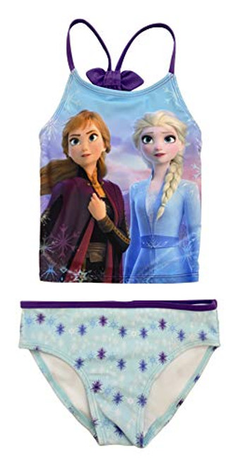 Disney Frozen Elsa Anna Little Girls 2 Piece Tankini Swimsuit Set Blue/Purple 6X Disney Frozen Elsa Anna Little Girls 2 Piece Tankini Swimsuit Set Blue/Purple 6X