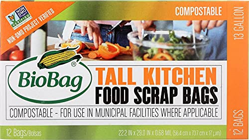 Biobag Tall Kitchen Waste Bag 13 Gallon 12 Count Box