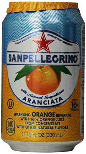 San Pellegrino - Aranciata -Orange- Soda- -12-- 11.15 oz. Cans