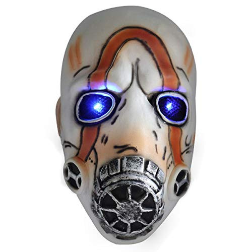 LLH Borderlands Mask with LED Game Helmet Half Face Cosplay Accessory Latex Halloween Party Costume Props Yellow