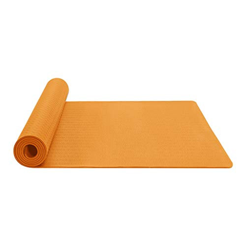 GuangYuan Yoga Mat Classic Pro Yoga Mat TPE Eco Friendly Non Slip Fitness Exercise Mat -Orange- GuangYuan Yoga Mat Classic Pro Yoga Mat TPE Eco Friendly Non Slip Fitness Exercise Mat -Orange-