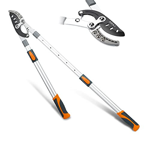 AIRAJ Telescopic Anvil Lopper 27-41 Inch-Anvil Loppers Tree Trimmer- Suitable for Cutting 2-Inch Branches-Shark Mouth SK5 Blade-Heavy Duty Tree Cutter Cut with Replacement Blade-Branch Cutter