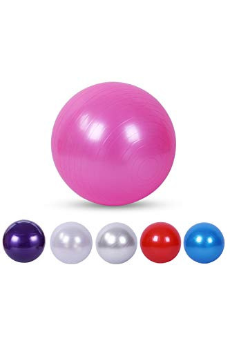 PowerLife Ball Chair - Exercise Stability Yoga Ball with Base for Home and Office Desk- Ball Seat- Flexible Seating with Ring  and  Pump- Improves Balance- Back Pain- Core Strength  and  Posture