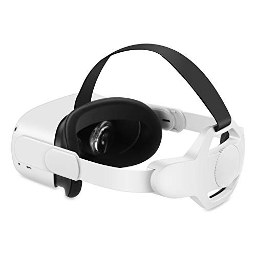 VOKOO Head Strap Compatible for Oculus Quest 2- Replacement for Oculus Quest 2 Elite Strap- Adjustable Strap for Enhanced Support and Comfort - White