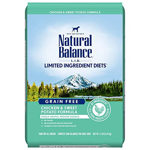 Natural Balance L.I.D. Limited Ingredient Diets Dry Dog Food- Chicken  and  Sweet Potato Formula- 12 Pounds- Grain Free