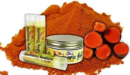 Turmeric Lip Repair Kit -Lip Balm  and  Scrub Combo- Turmeric Restore | Organic Lip Balm | Natural Lip Exfoliator | Lip Moisturizer | Lip Scrub | 100 percent Natural Ingredients | Habbie Beauty