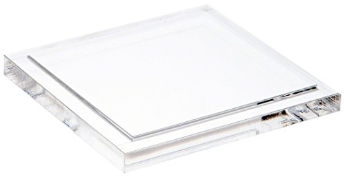 Plymor Clear Acrylic Base for Square Clear Acrylic Display Case- 4inch x 4inch -2 Pack-