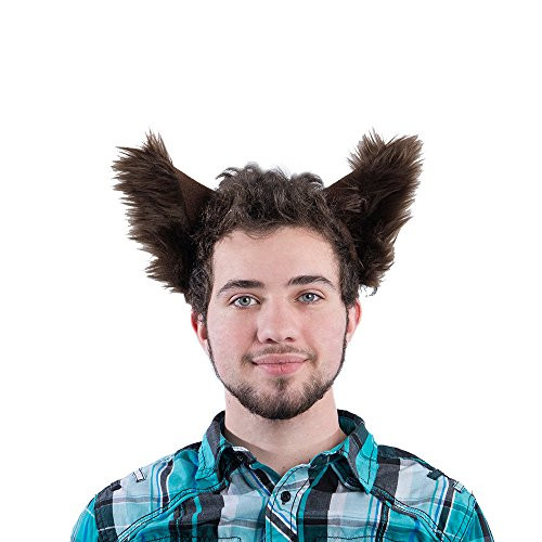 Pawstar Classic Wolf Ear Headband Costume Furry Ears - Brown