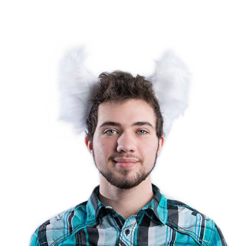 Pawstar Classic Wolf Ear Headband Costume Furry Ears - White