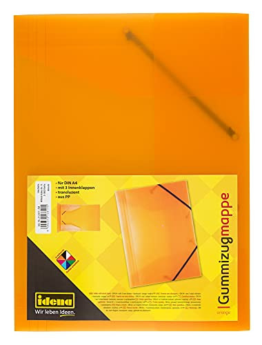 IDENA 213372 Elasticated Folder for DIN A4 Polypropylene Orange
