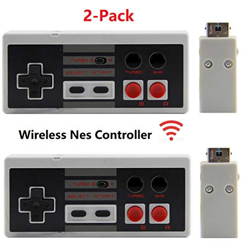 NES Wireless Controller 2 Pack,Tankey New Version Rechargeable Wireless Controller for NES Classic Mini Edition System,Portable Wireless NES Mini Classic Gamepads Controller with Sensitive Buttons