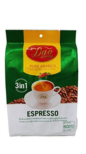Laos Dao Instant Coffee 3 in 1 ESPRESSO, 21.16oz(600g), 30 Sticks