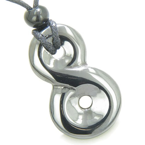 Infinity Magic Powers Knot Lucky Charm Protection Amulet Hematite Pendant Necklace Infinity Magic Powers Knot Lucky Charm Protection Amulet Hematite Pendant Necklace