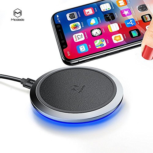 Mcdodo Wireless Charger, 7.5W Wireless Charging for iPhone X/ 8/8 Plus, 10W Fast Wireless Charging for Samsung Galaxy S8/Note 8/5/S7, 5W for Galaxy S9/S9 Plus and All Qi enabled Phones (Silver) Mcdodo Wireless Charger, 7.5W Wireless Charging for iPhone X/ 8/8 Plus, 10W Fast Wireless Charging for Samsung Galaxy S8/Note 8/5/S7, 5W for Galaxy S9/S9 Plus and All Qi enabled Phones (Silver)