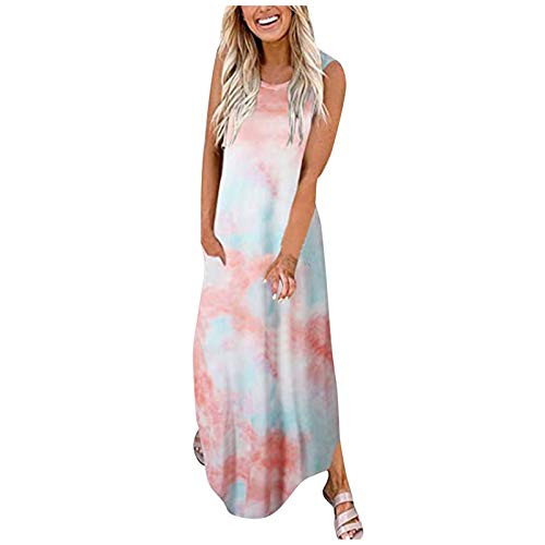 fine_fine Women Summer Bohemian Print Beach Long Maxi Sun Dress V Neck Sleeveless Swing Midi Pocket Casual fine_fine Women Summer Bohemian Print Beach Long Maxi Sun Dress V Neck Sleeveless Swing Midi Pocket Casual