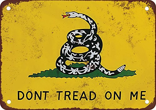 1775 Don't Tread on Me Vintage Look Reproduction Metal Tin Sign 8X12 Inches 1775 Don't Tread on Me Vintage Look Reproduction Metal Tin Sign 8X12 Inches