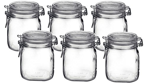 Bormioli Rocco Fido Clear Glass Jar with 85 mm Gasket.75 Liter -6 Pack-- -Pack of 6-