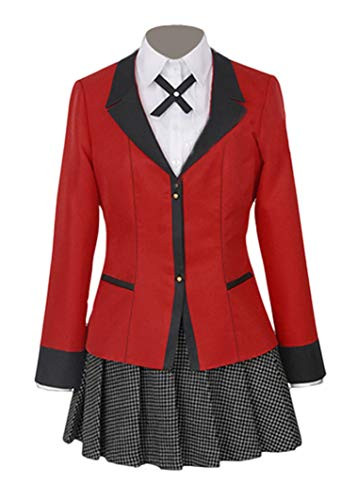 BoerMee Compulsive Gambler Anime Yumeko Jabami Cosplay Costume Full Set -M- Red-