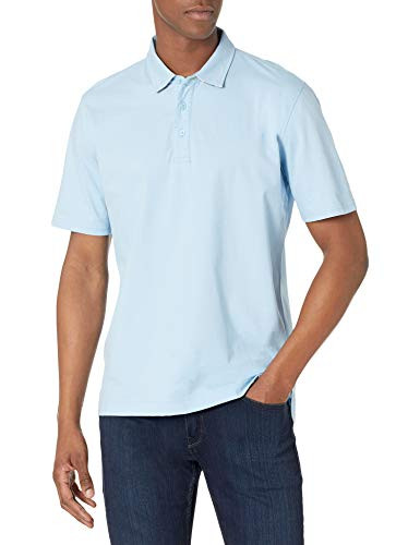 Robert Graham Men's BLAZEWOOD S/S Knit Polo- Light Blue- Large