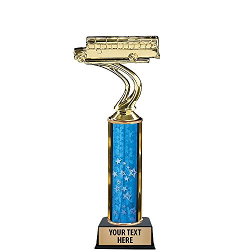 11inch Gold School Bus Trophies - Custom School Bus Education Trophy Awards