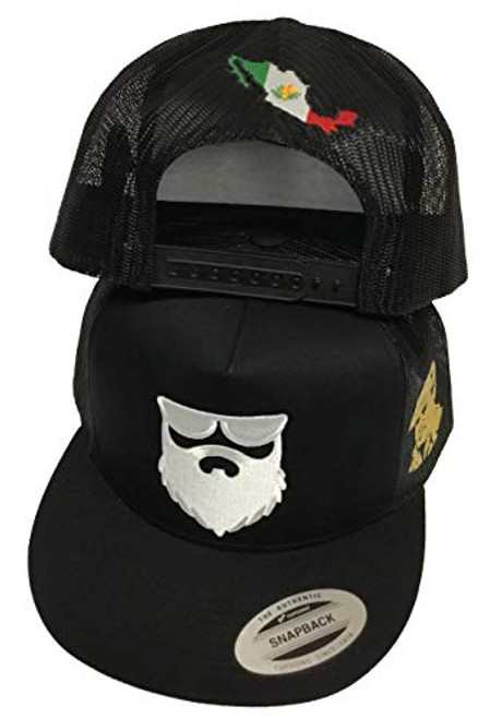 El Señor De La Barba y El Chapo Guzman 3 Logos El Mapa a tras Hat Black Mesh El Señor De La Barba y El Chapo Guzman 3 Logos El Mapa a tras Hat Black Mesh