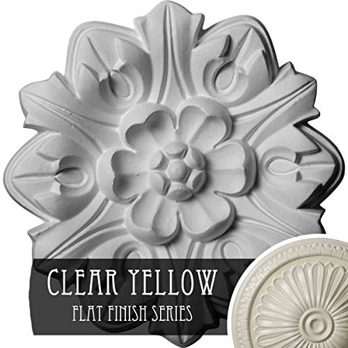Ekena Millwork CM07EMCYF 7 5/8"OD x 1"P Emery Leaf Hand-Painted Ceiling Medallion Clear Yellow