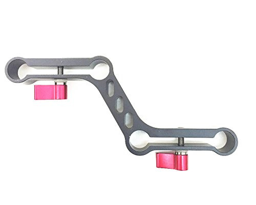 Z-Shape Offset Raised 15mm Rail Rod Clamp Ajustable Levers for 15mm Rods on DSLR Camera Shoulder Rig