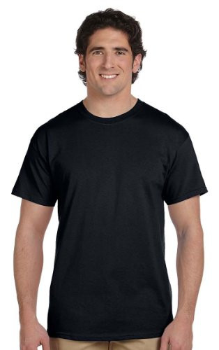 Fruit of the Loom Men's 6-Pack Stay Tucked Crew T-Shirt - Black - Medium